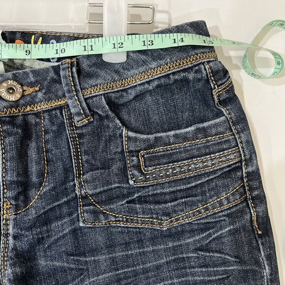 Mudd Womens Y2K Low Rise Roll Tab Capri Pants Size 7 Skimmer Cuffed Hem Whisker - Picture 5 of 7